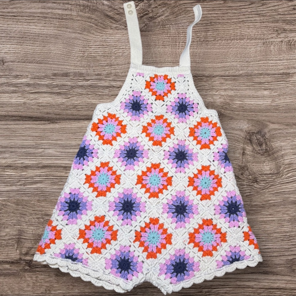 Colorful Crochet Halter romper